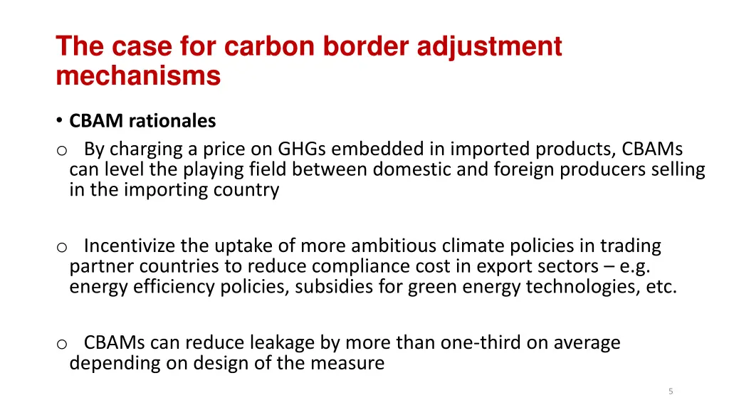 the case for carbon border adjustment mechanisms