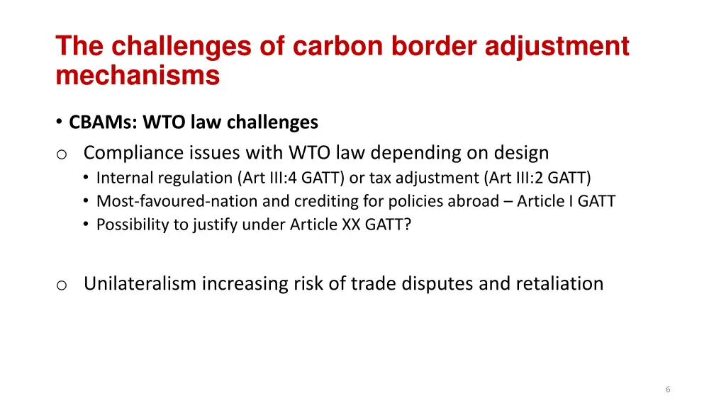 the challenges of carbon border adjustment