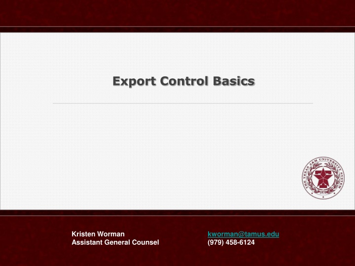 export control basics