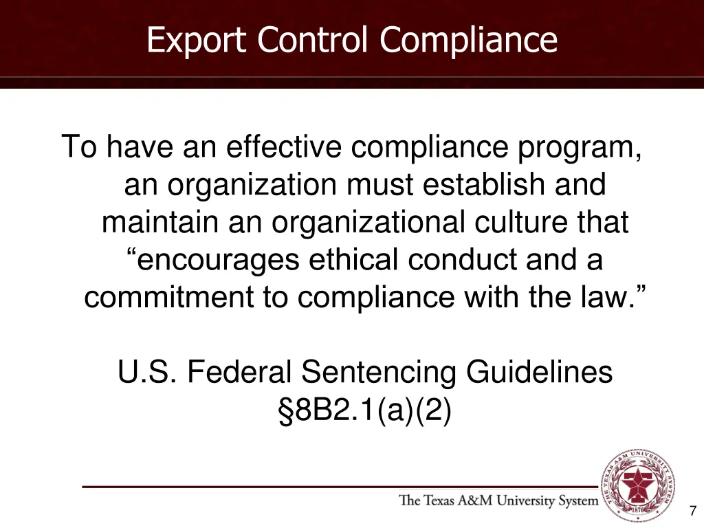 export control compliance