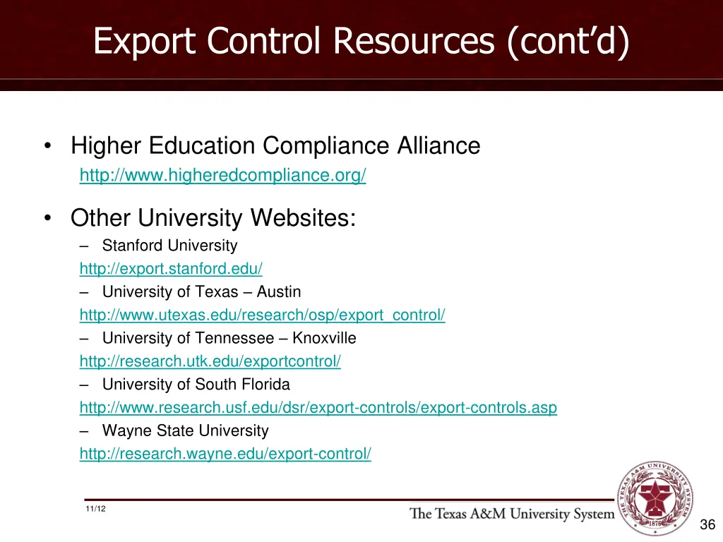 export control resources cont d 1