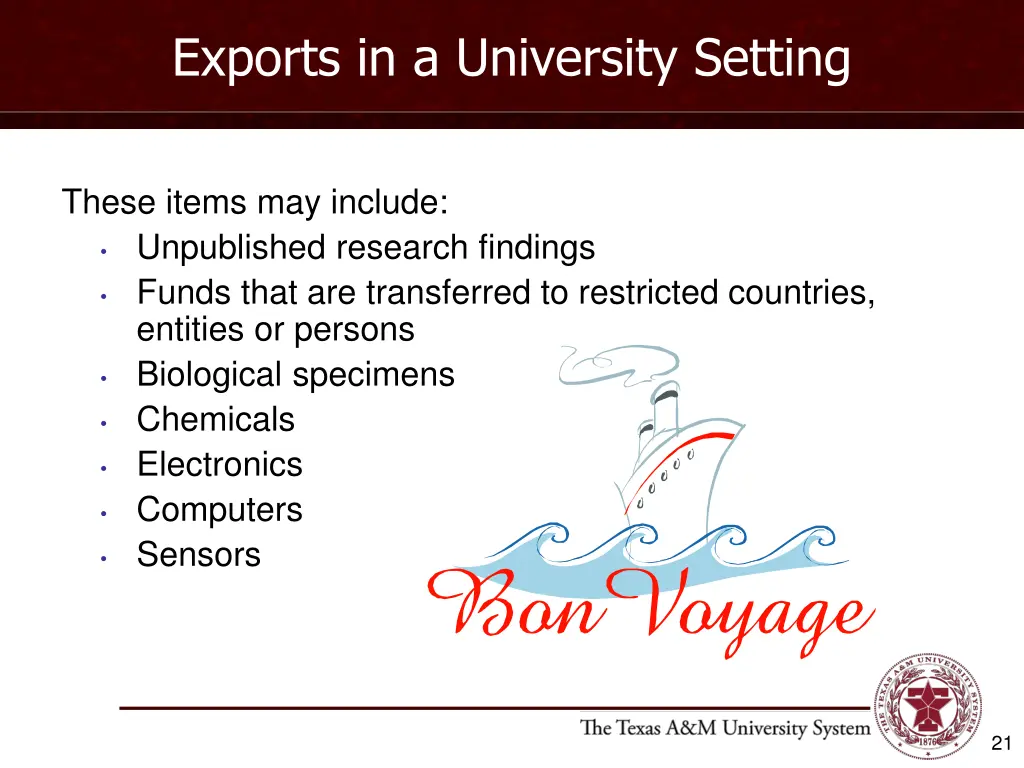 exports in a university setting