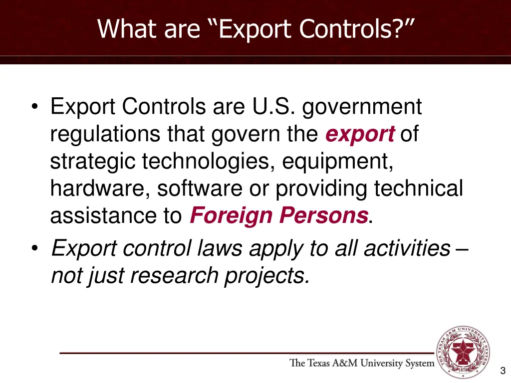 what are export controls