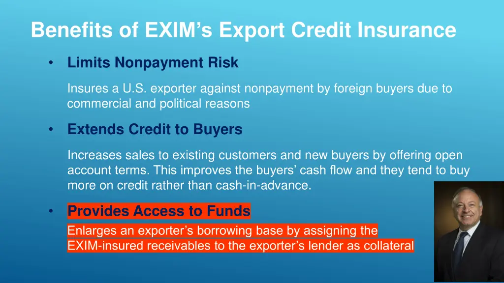 benefits of exim s export credit insurance