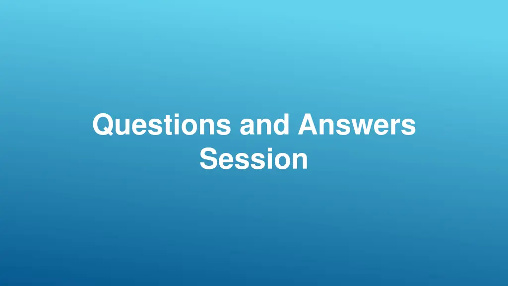 questions and answers session