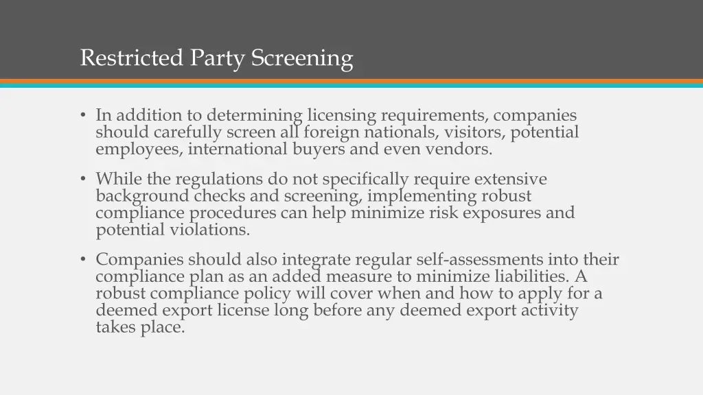 restricted party screening