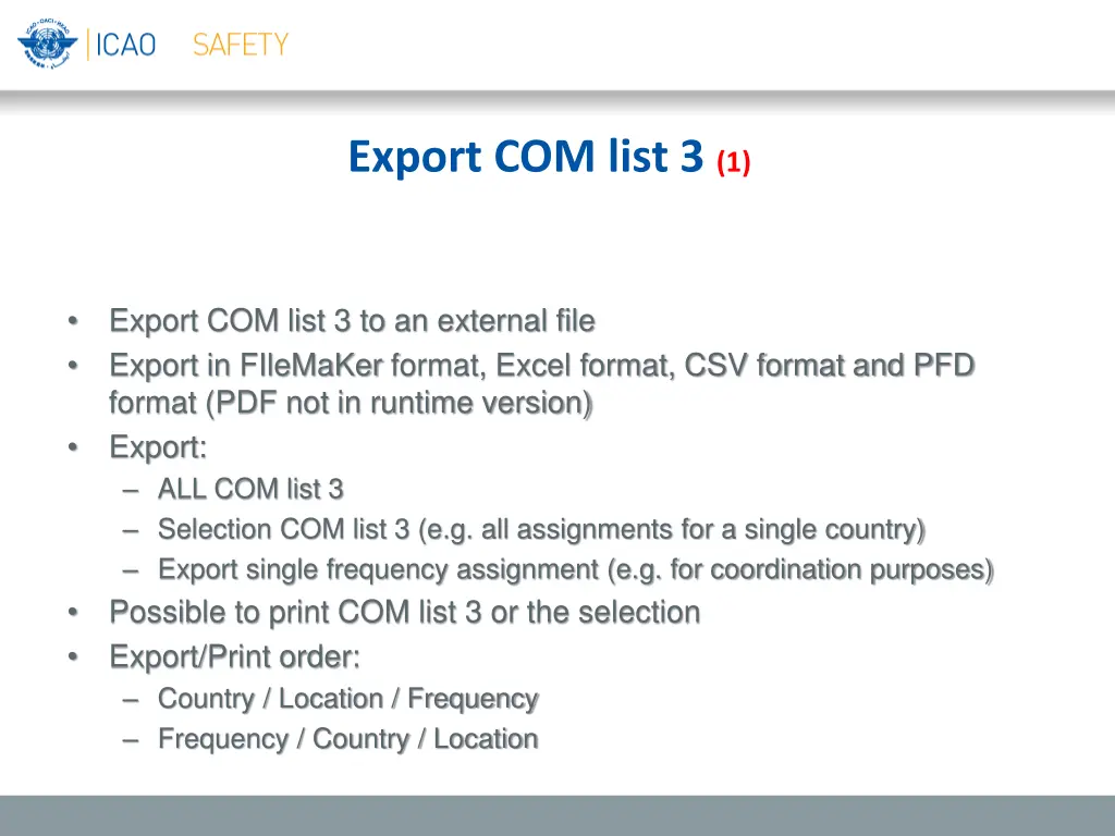 export com list 3 1