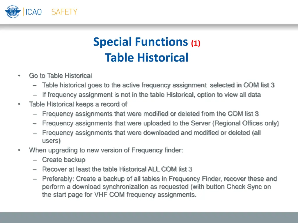 special functions 1 table historical