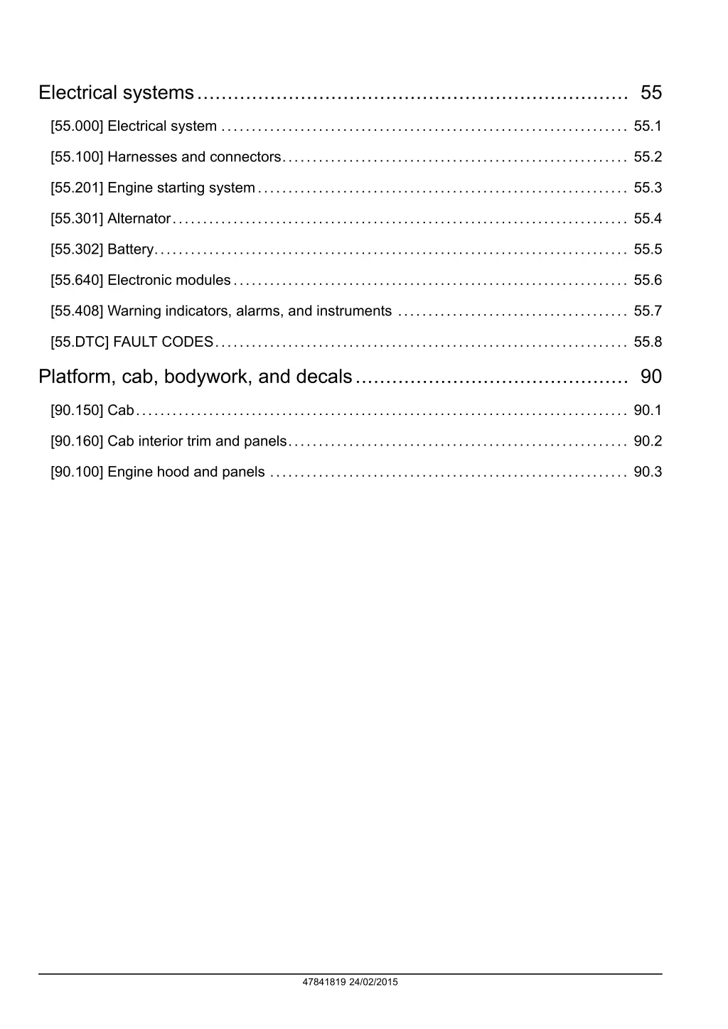 electrical systems 55