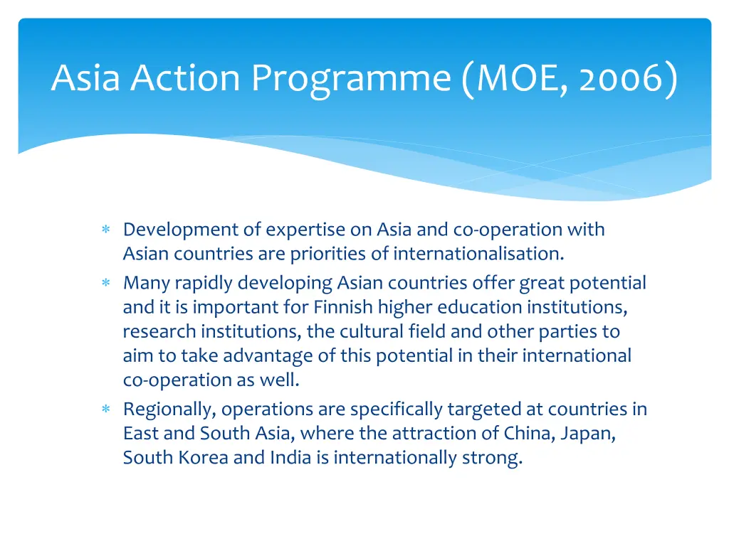 asia action programme moe 2006