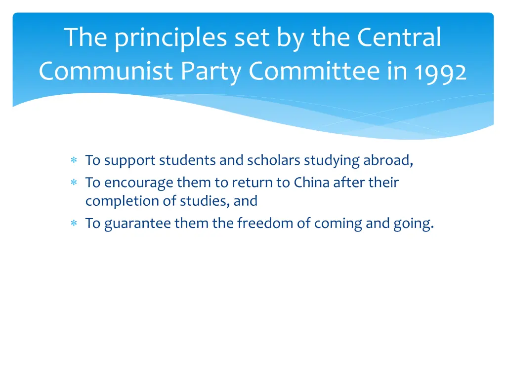 the principles set by the central communist party