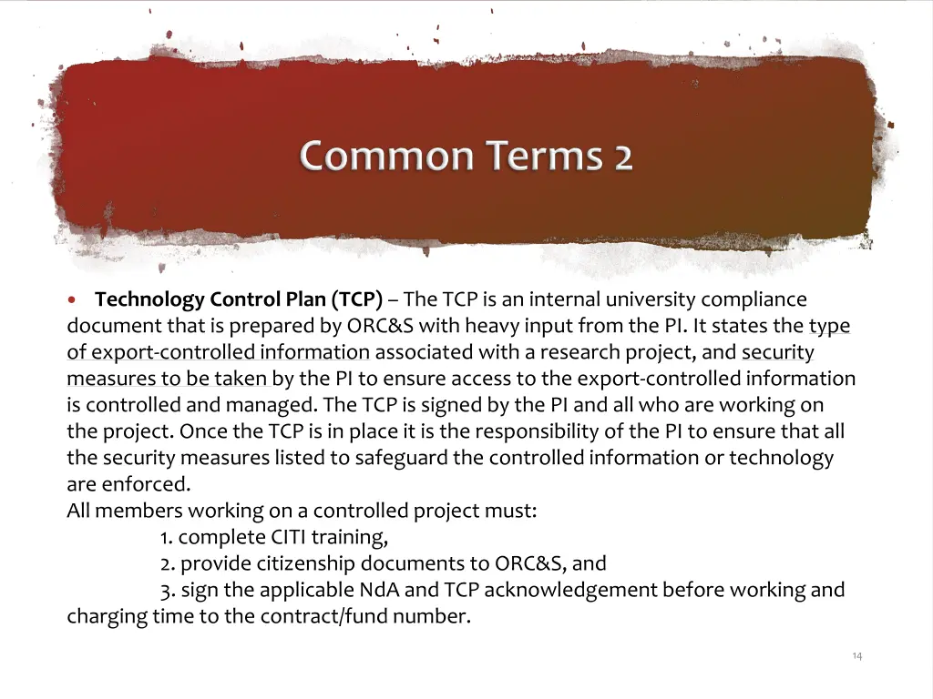 technology control plan