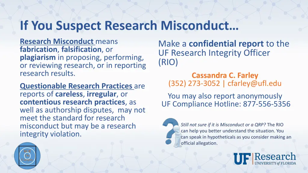 if you suspect research misconduct