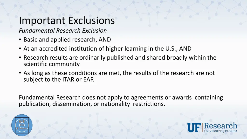 important exclusions fundamental research