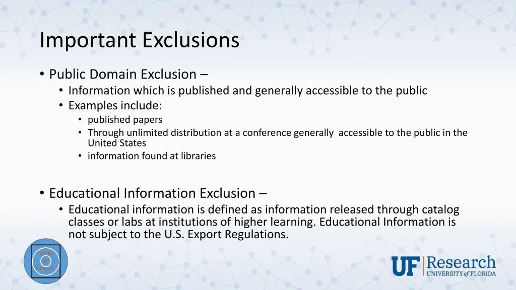 important exclusions