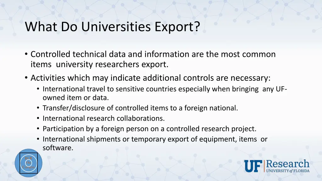 what do universities export