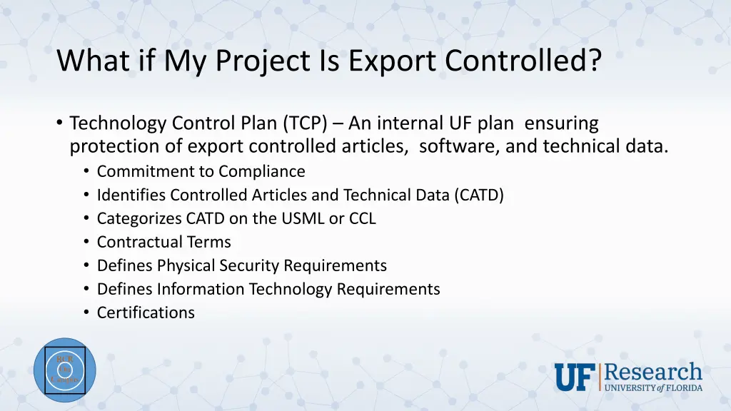 what if my project is export controlled