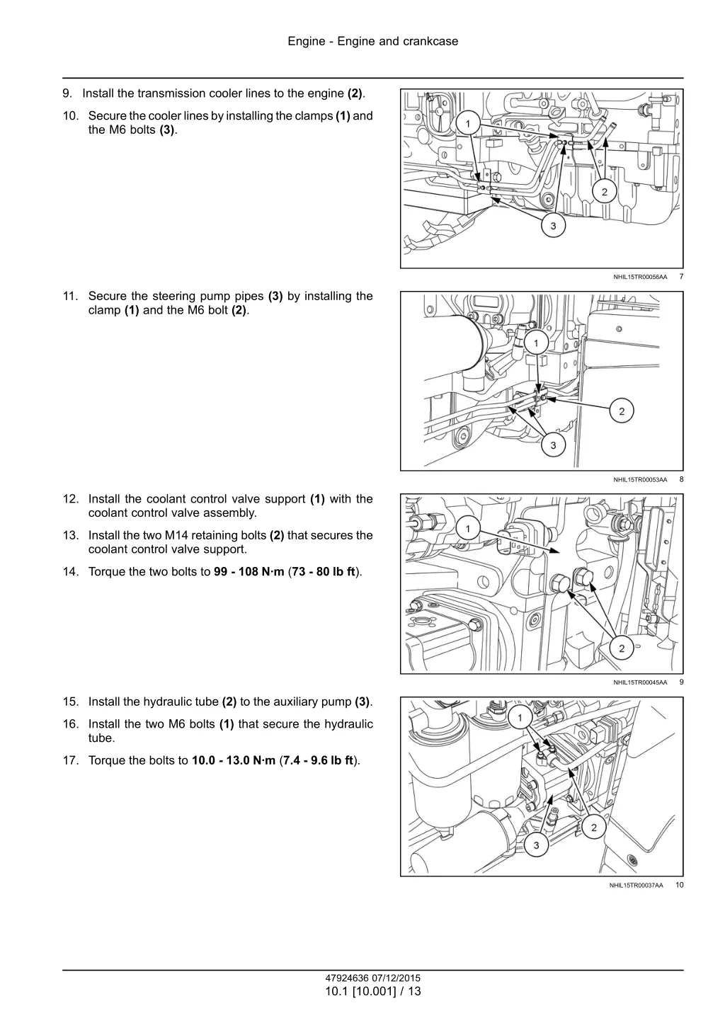 engine engine and crankcase 10