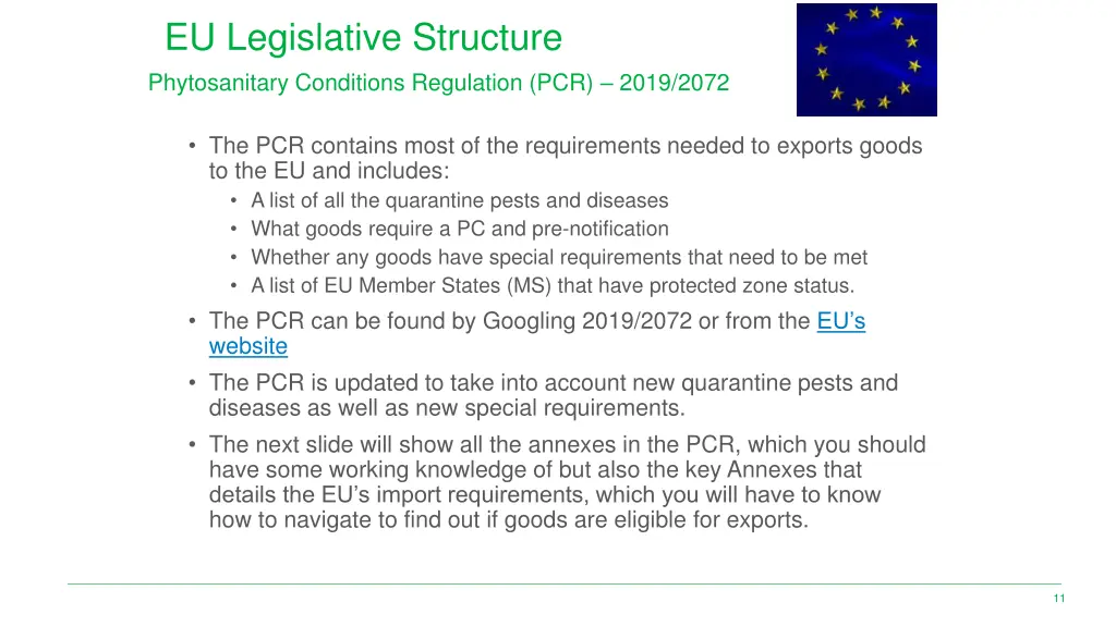 eu legislative structure phytosanitary conditions