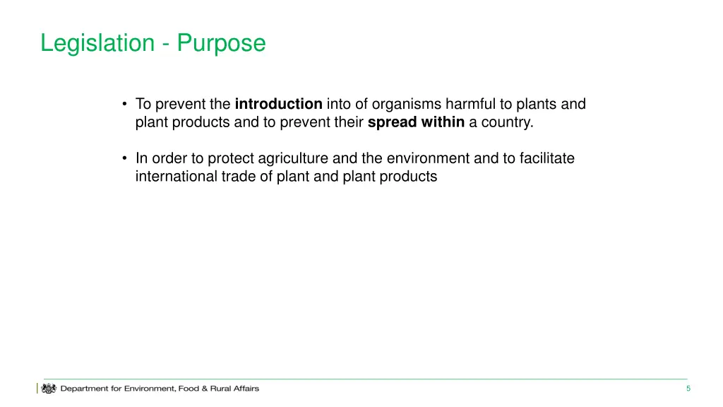 legislation purpose