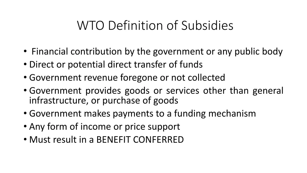 wto definition of subsidies