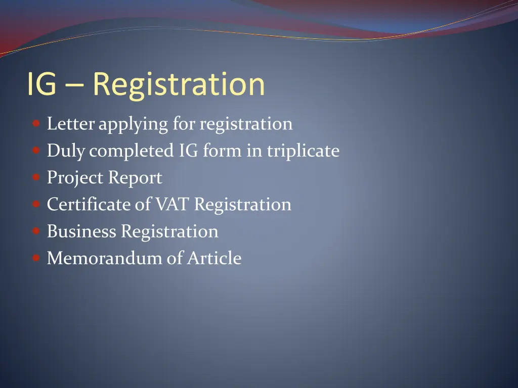 ig registration