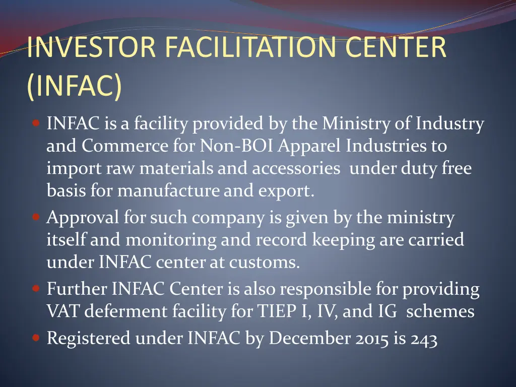 investor facilitation center infac