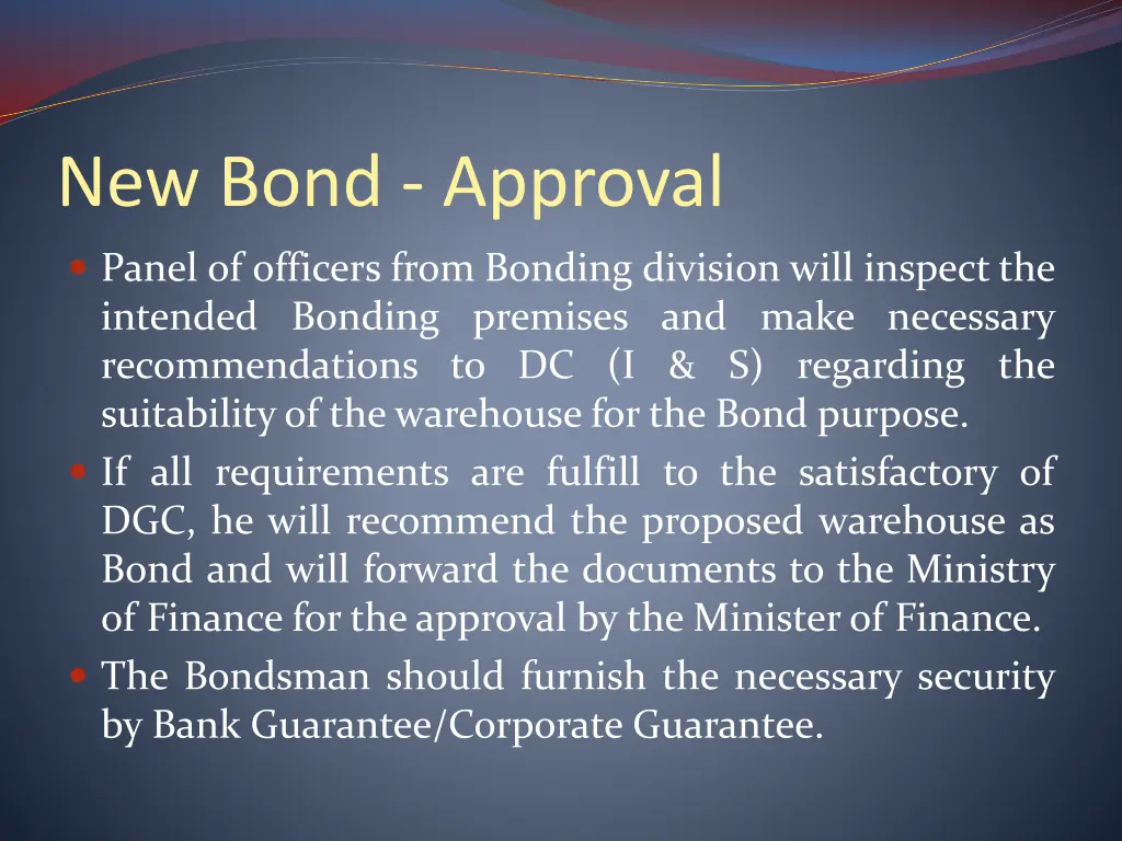 new bond approval