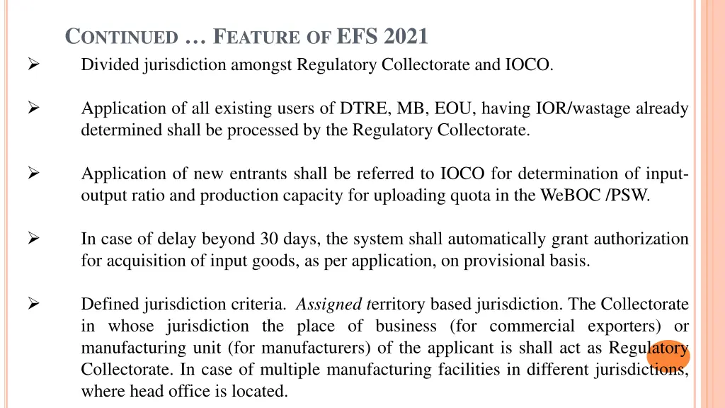 c ontinued f eature of efs 2021 divided