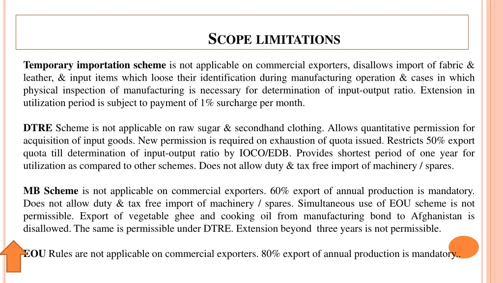 s cope limitations