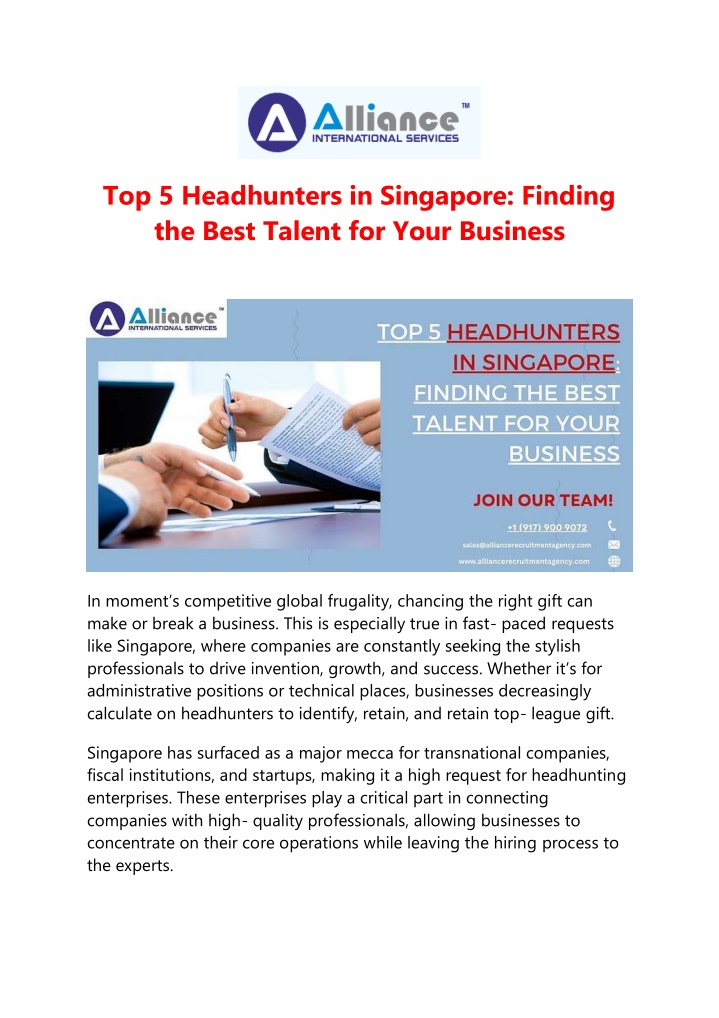 top 5 headhunters in singapore finding the best