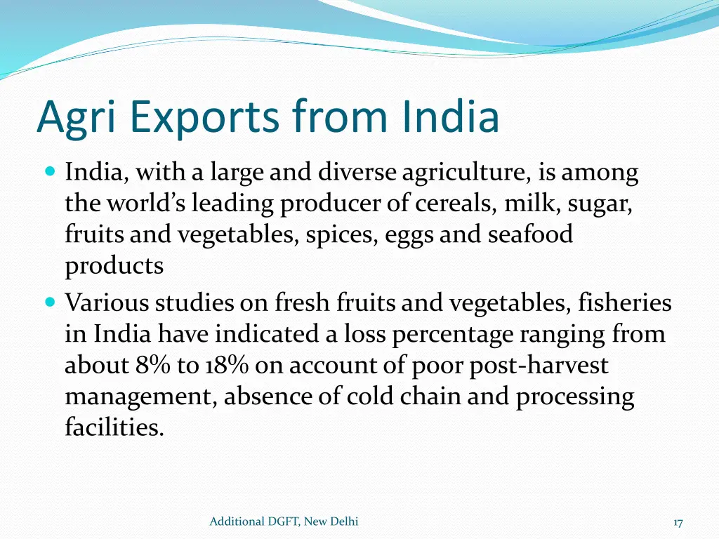 agri exports from india