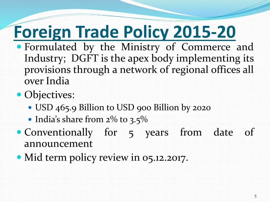 foreign trade policy 2015 20 formulated