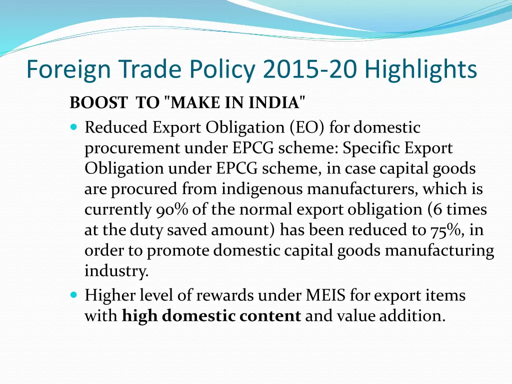 foreign trade policy 2015 20 highlights