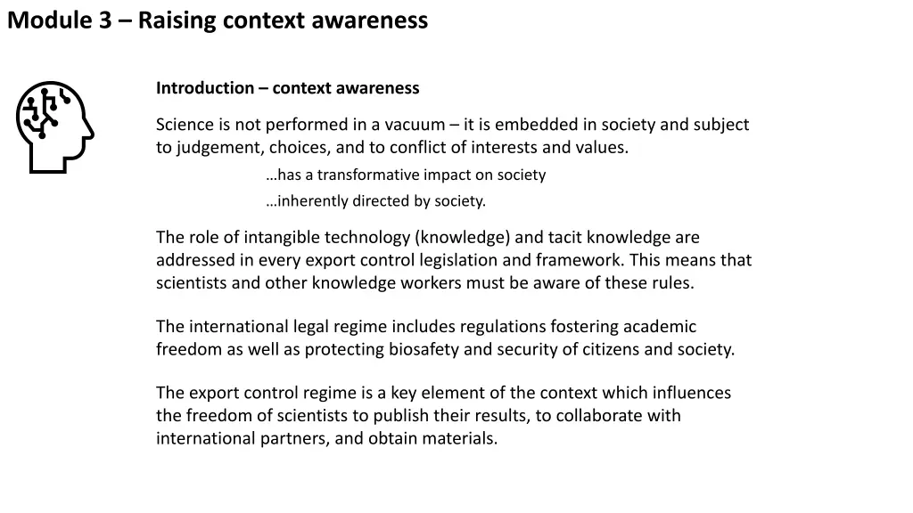 module 3 raising context awareness