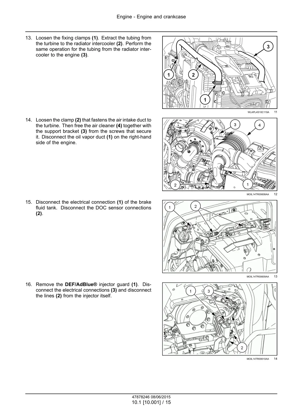 engine engine and crankcase 12