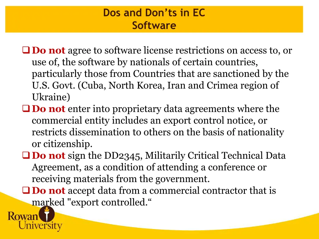 dos and don ts in ec software