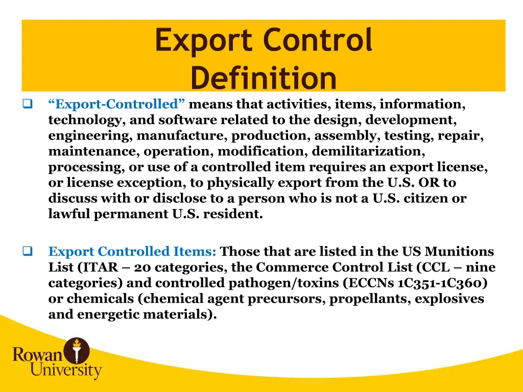 export control definition export controlled means