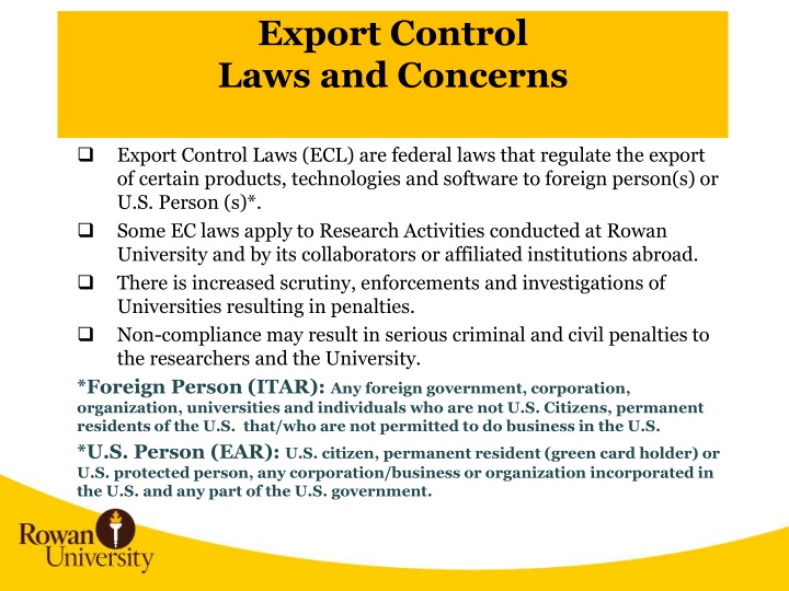 export control laws and concerns