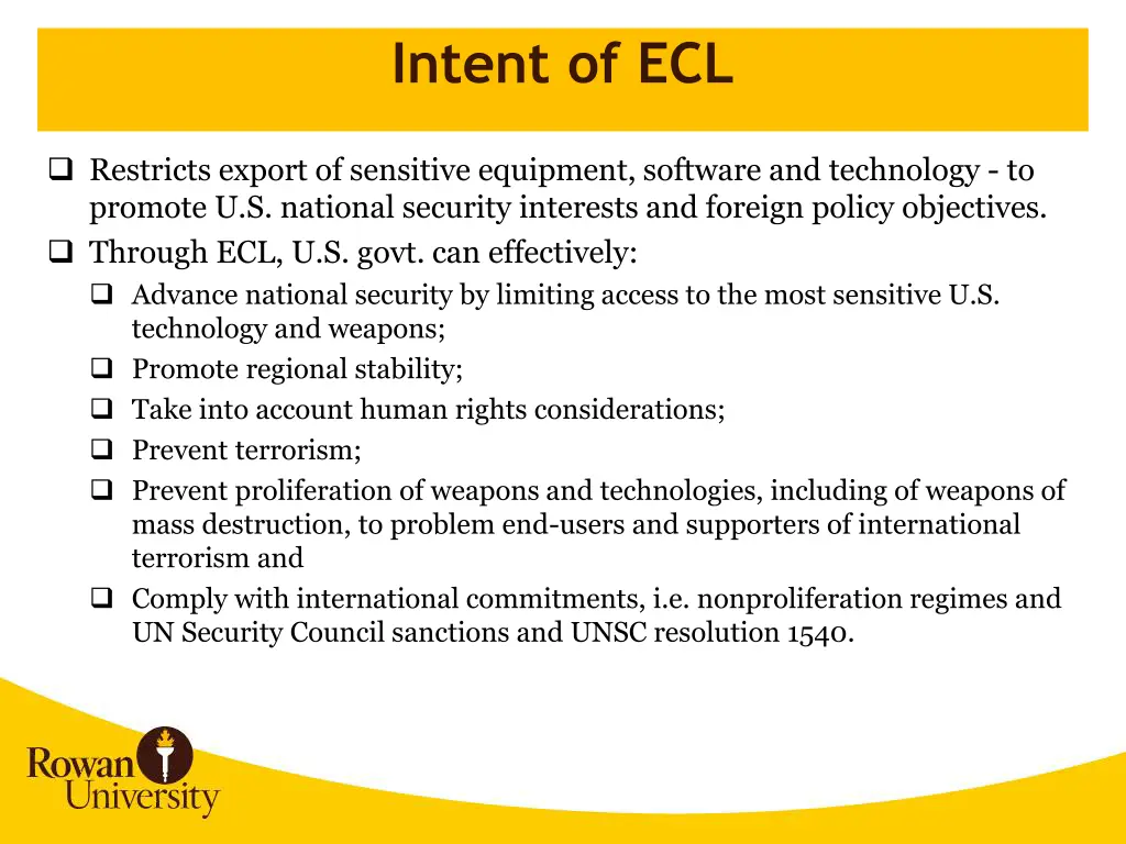 intent of ecl