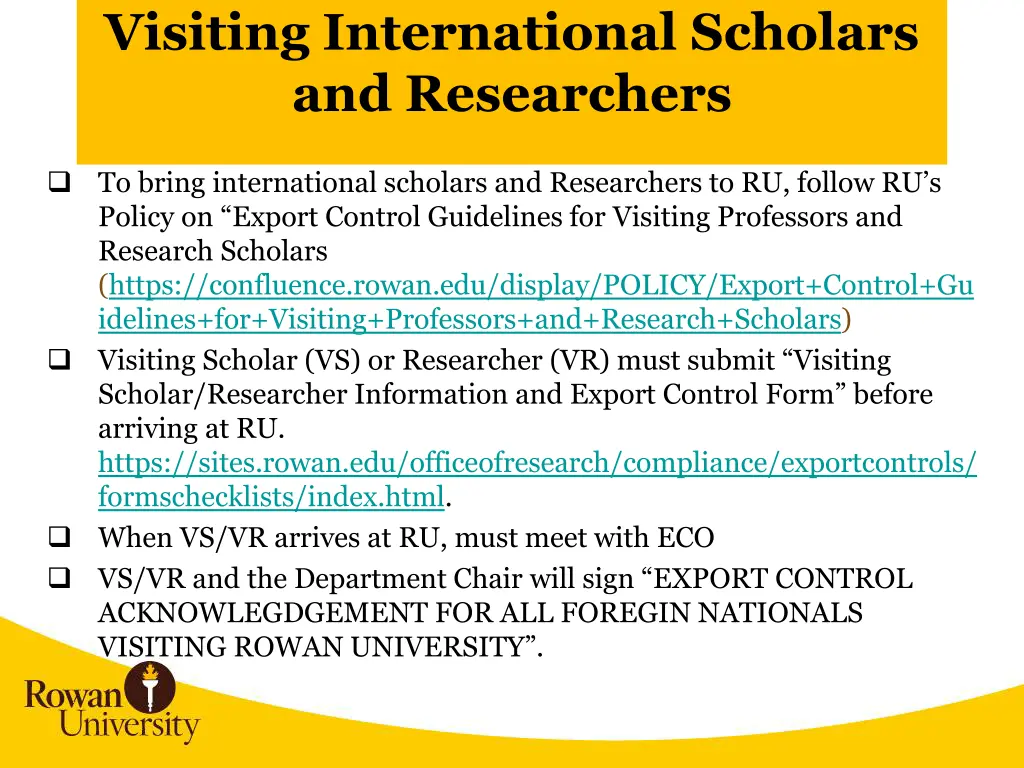 visiting international scholars and researchers