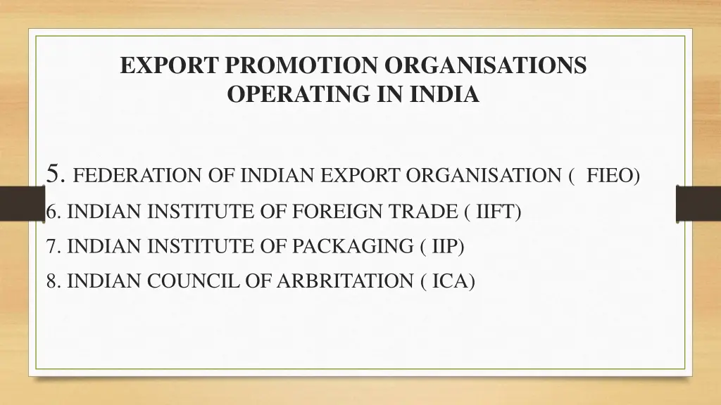 export promotion organisations operating in india 1