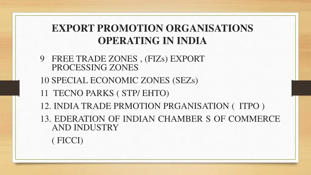 export promotion organisations operating in india 2