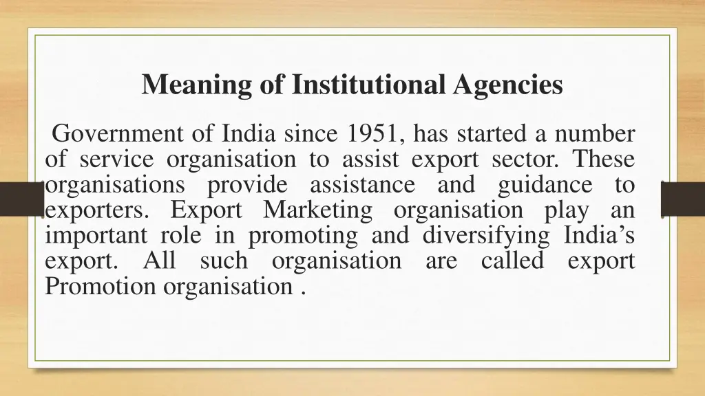 meaning of institutional agencies