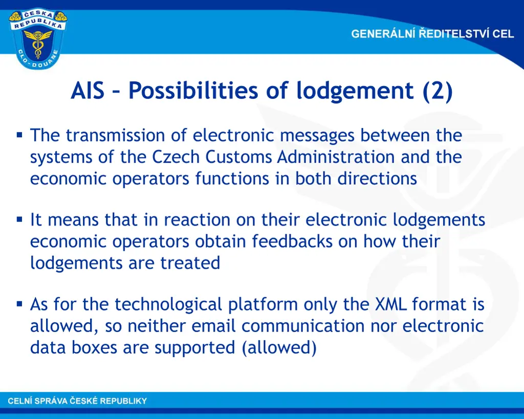 ais possibilities of lodgement 2