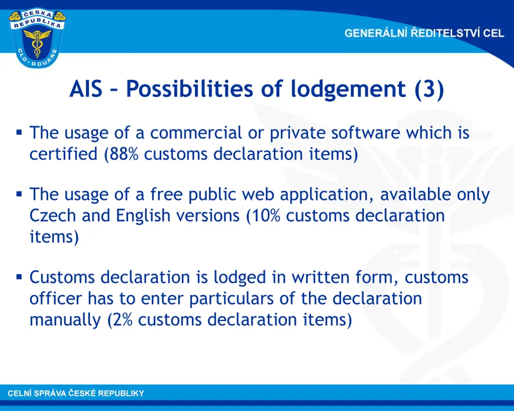 ais possibilities of lodgement 3