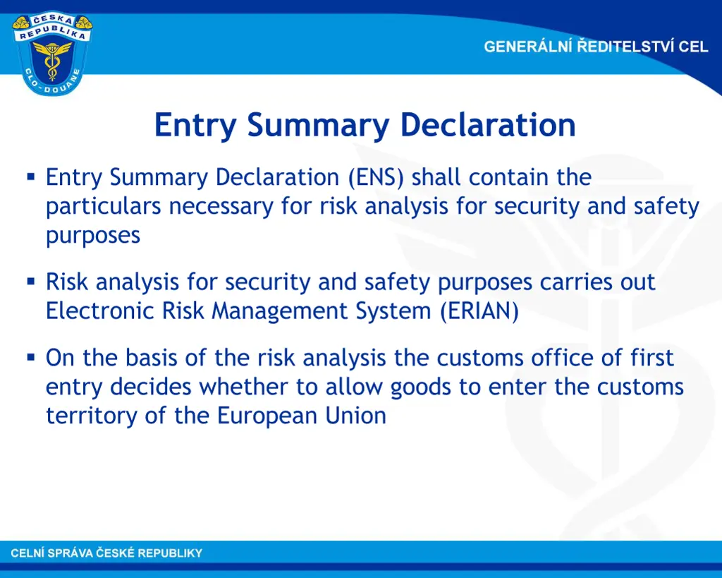 entry summary declaration