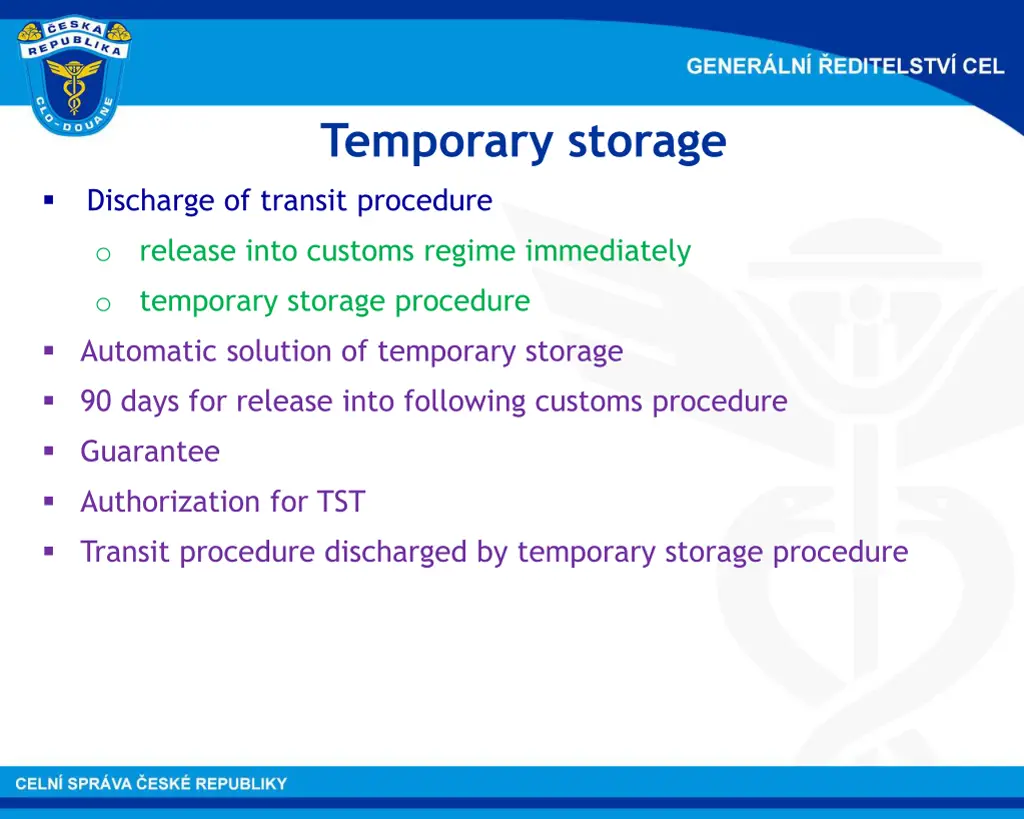 temporary storage