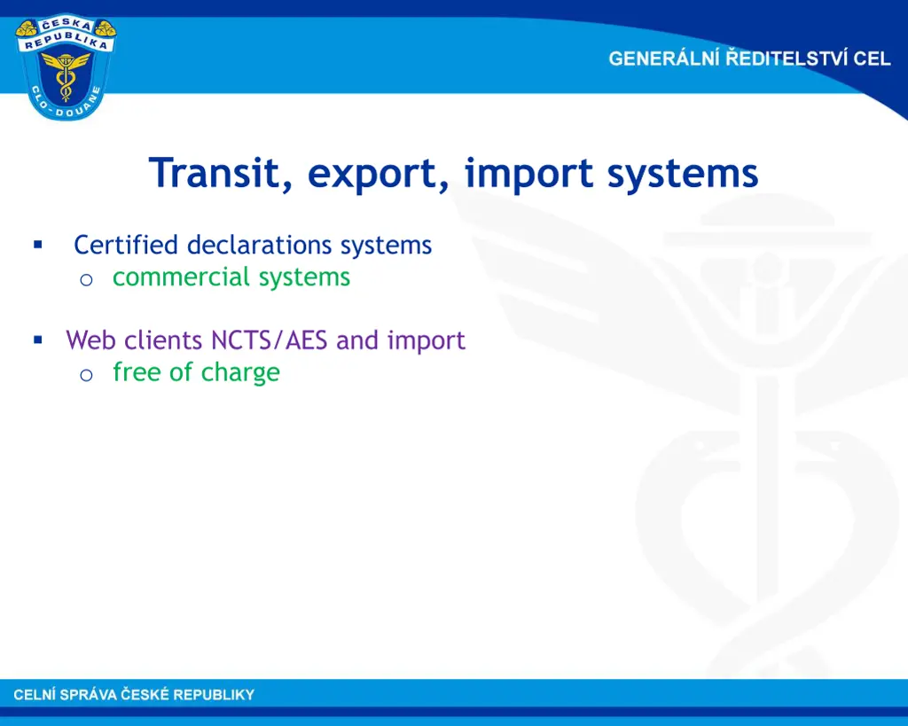 transit export import systems