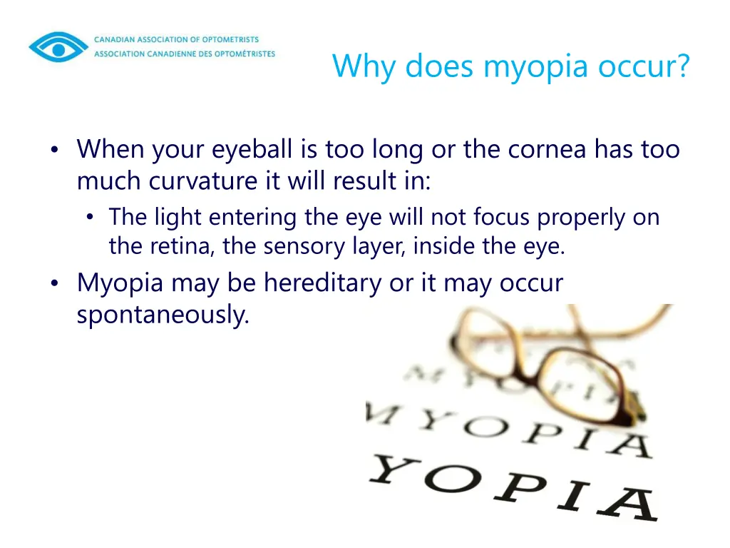 why does myopia occur 1